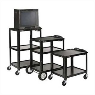 Luxor Open Shelf Fixed Height Table with Big Wheels, Casters and