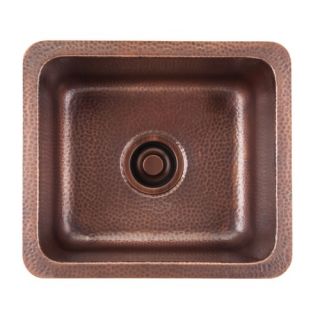 Thompson Traders Como Square Hand Hammered Solid Copper Prep Sink