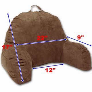 Deluxe Comfort Microsuede Bedrest Reading Pillow   J 12 Brown