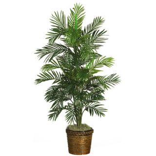 Nearly Natural 54 Silk Areca Palm Tree with Basket in Green   5263