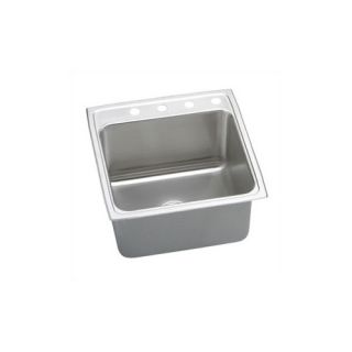 Lustertone Gourmet 22 x 22 Stainless Steel Single Bowl Sink Set