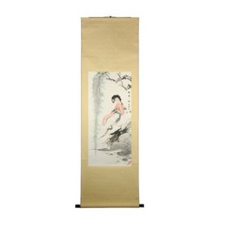 Oriental Furniture Reclining Beauty Oriental Watercolor Painting
