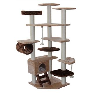 Kitty Mansions 67 Troy Cat Tree in Brown and Beige