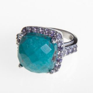Sitara Jewelry Turquoise and Amethyst Sterling Silver Ring