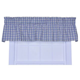 Bristol Two Tone Plaid Tailored Valance Window Curtain in Blue