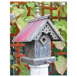 Home Bazaar Dream House Bird Feeder with Pine Shingle Roof in