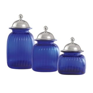 Canisters 3 Piece Set with Barrington Lid in Cobalt Blue