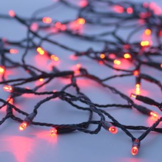 Mr. Light 100 LED Solar String Lights with Green Wire in Red