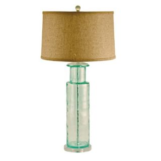 Recycled Glass Cylindrical Table Lamp in Green   216G