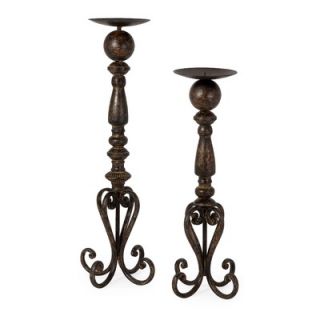 IMAX Darby Cast Metal Candlesticks (Set of 2)
