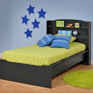 Prepac Aspen Twin Platform Bed with Integrated Bookcase Headboard