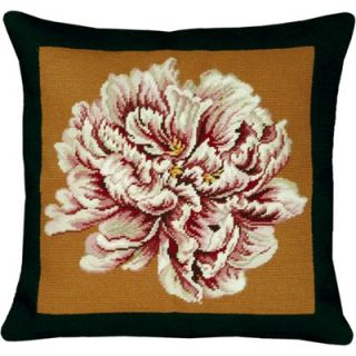 123 Creations Peony 100% Wool Needlepoint Pillow   C915.20x20
