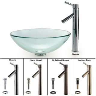 Kraus Clear Glass Sink and Sheven Faucet   C GV 101 12mm 1002