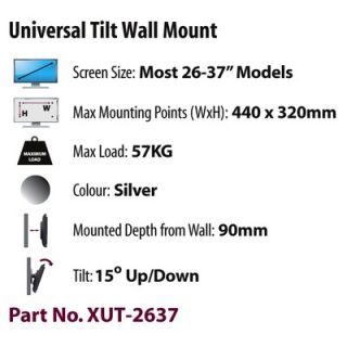 Chief PWR Universal Single Arm Plasma Wall Mount for Steel Studs