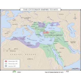 Universal Map World History Wall Maps   Ottoman Empire to 1672
