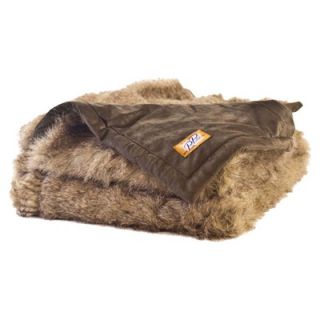 Posh Pelts Raccoon Tail Faux Fur Throw Blanket with Chocolate Brown