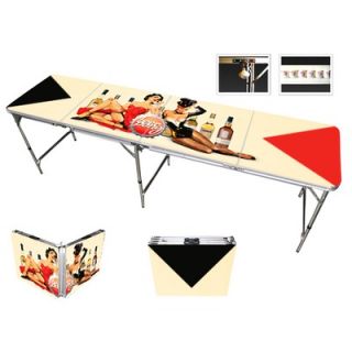 Red Cup Pong Pin Up Girls Beer Pong Table in Standard Aluminum