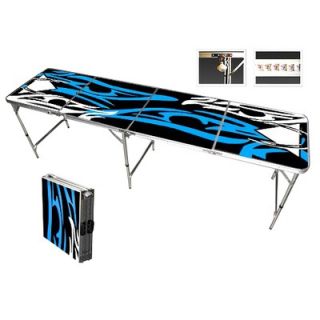 Red Cup Pong Tattoo Blue Beer Pong Table in Standard Aluminum