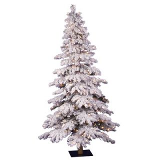 Vickerman Flocked Spruce Alpine 7 Artificial Christmas Tree with
