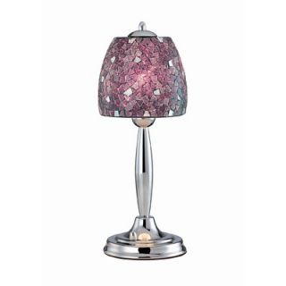 Lite Source Table Lamp in Chrome with Purple Mosaic Glass