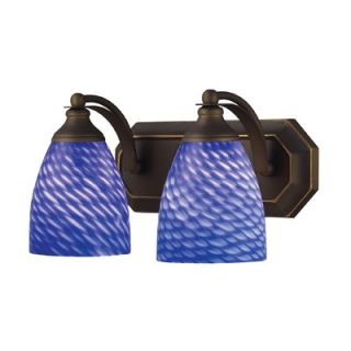 Elk Lighting Vanity Light with Sapphire Glass Shade   570 2B S / 570