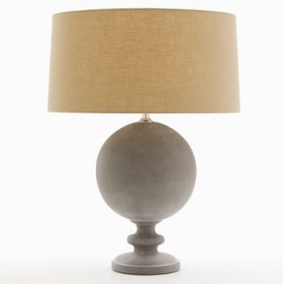  Argyle Gray Cement Finial Lamp with Beige Cotton Shade   49905 145