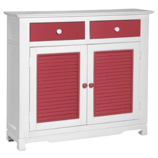 Papila Design Buffet Table in White & Cottage Red   FB 147 RD