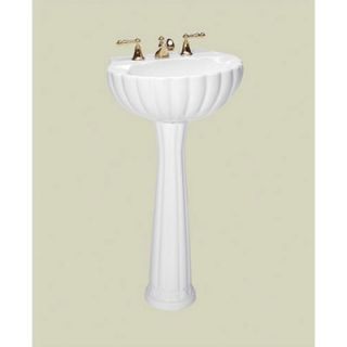 St Thomas Creations Barcelona Pedestal Sink with 8 Centers in White