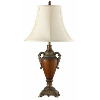 Cal Lighting Two Piece Table Lamp Set with KD Shade in Light Brown