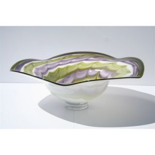 White Walls Hand Blown Decorative Bowl in Green and Purple