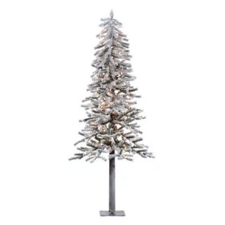 Vickerman Flocked Alpine 6 Artificial Christmas Tree with Clear