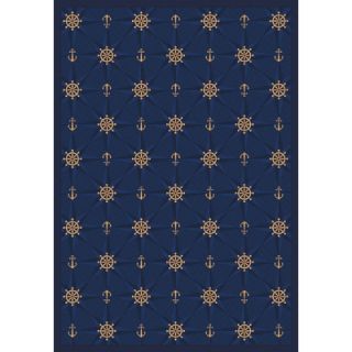 Joy Carpets Whimsy Mariners Tale Anchor Navy Rug   1515x 01