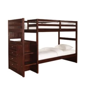 Powell Ranch Chest End Step Twin over Twin Bunk Bed with Stairs and