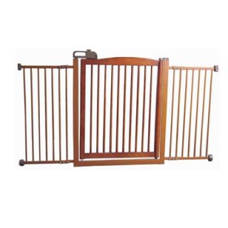 Richell Extra Wide One Touch Wooden Pet Gate in Autumn Matte Finish