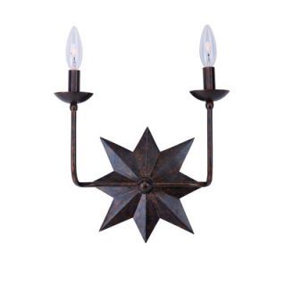 Crystorama Astro Two Light Wall Sconce in English Bronze