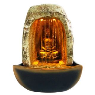 Alpine Buddha Resin Tabletop Fountain with LED Light