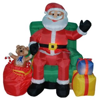 Christmas Inflatables Animated Santa on Chair