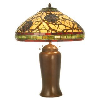 Meyda Tiffany 30 H Burgundy Pinecone Table Lamp