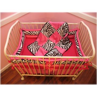 Hot Pink Zebra Mini Crib Bedding Collection