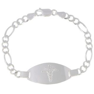 Evalue Jewelry Sterling Essentials Sterling Silver Medical ID Bracelet
