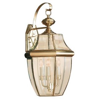 Sea Gull Lighting Classic Outdoor Wall Lantern in Polished Brass