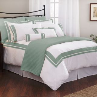 Wildon Home ® Inlay Duvet Cover Collection in White / Teal   SQJUE