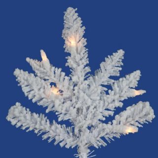 Vickerman Flocked White Spruce 7.5 Artificial Christmas Tree with LED