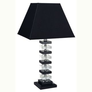 ORE Solid Crystal Square Table Lamp in Black and Clear