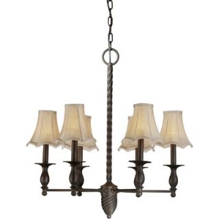 Forte Lighting 6 Light Chandelier with Fabric Shade   2521 06 32