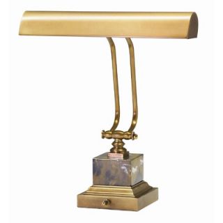 House of Troy Desk Lamp in Weathered Brass with Black and Tan Marble