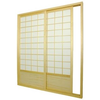 Oriental Furniture Double Sided Sliding Door Room Divider in Natural