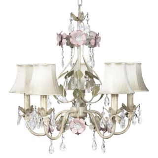 Jubilee Collection Flower Garden 5 Light Chandelier with Plain Shade