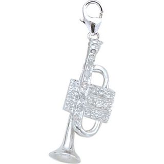 EZ Charms 14K White Gold Diamond Trumpet Charm