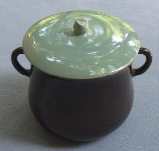 Vintage Red Wing Pottery Village Green Covered Bean Pot Cookie Jar